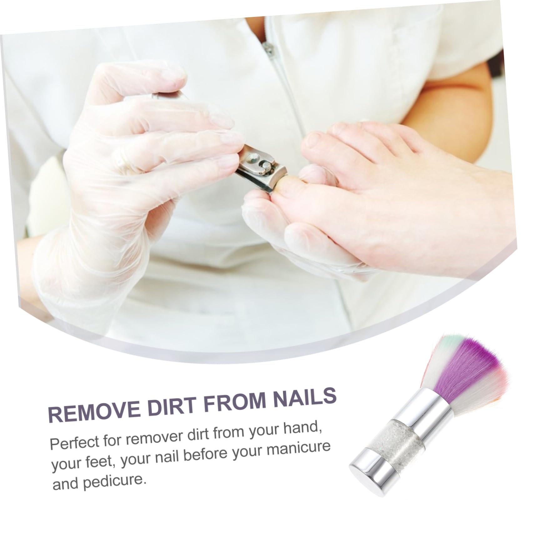 FRCOLOR 3 Pezzi Spazzola Per Spolverare Le Unghie Spazzola Per Spolverare Le Unghie Per Smalto in Gel Spazzola Per La Pulizia Della Manicure Manico Comodo