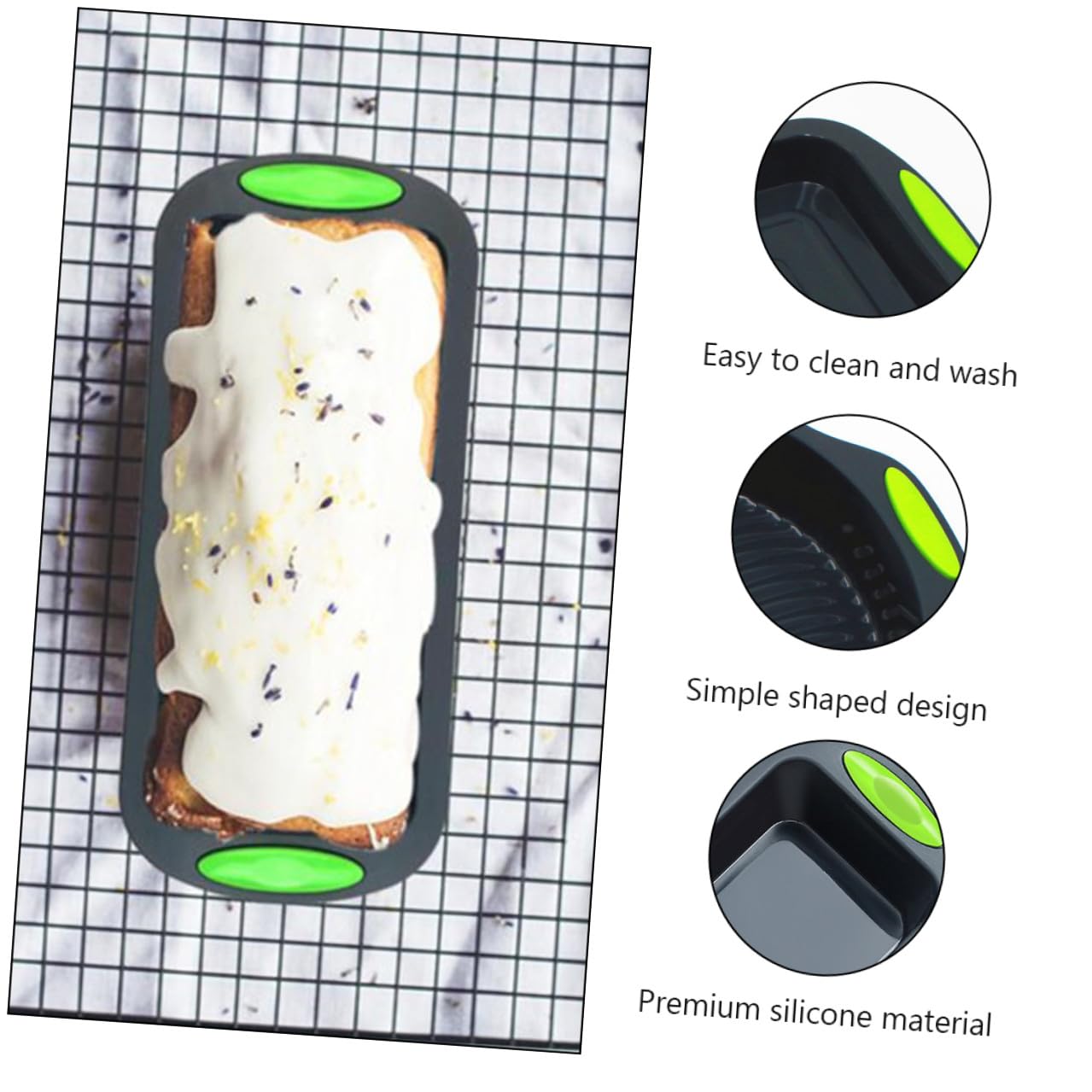 jojofuny 5 Moldes de Silicona para Repostería 5 Piezas Gris, Resistentes al Calor y Frío, Kit para Hornear Pasteles y Pan Casero, Utensilios Prácticos para Cocina Doméstica y Repostería