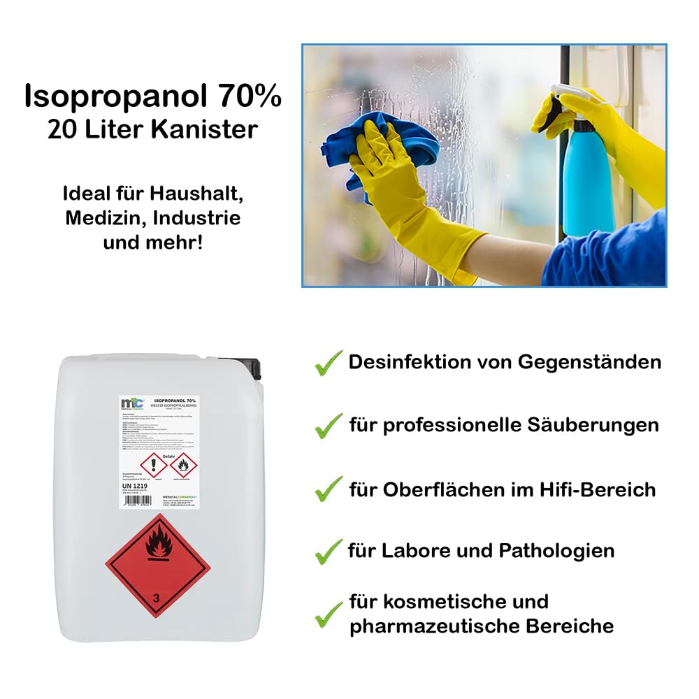 Medicalcorner24 Isopropanol 70% isopropylalkohol 20 litros Bidón