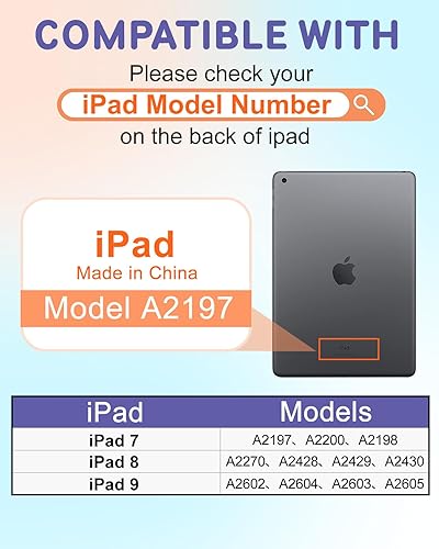 Miniatura 2 de Uppuppy Funda para iPad de 987 generación de 10.2 pulgadas con portalápices para niños y mujeres, lindos astronautas kawaii, astronautas,