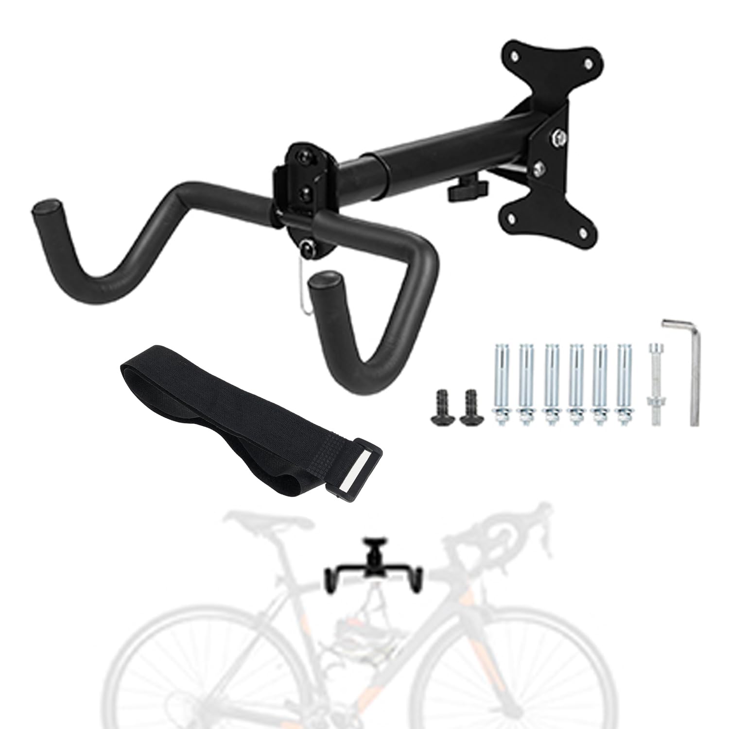 Geevorks Rotating Bike Wall Mount, Bicycle Wall Mount, Bike Wall Hanger, Adjustable Angle and Distance, Max Load 30-50kg