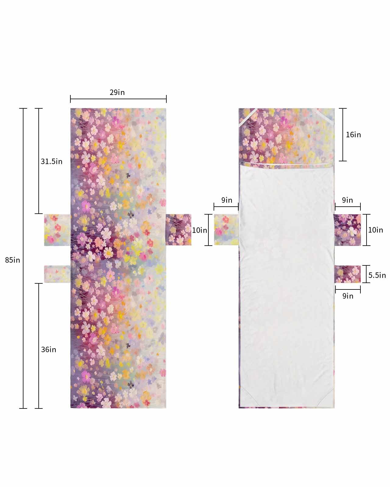 Spring Floral Beach Lounge Chair Towel Cover, Soft Chaise Lounge Towel with Side Pockets Patio Pool Chairs Cover for Beach/Pool Sunbathing 29x85 Modern Oil Painted Daisy Botanical Elegant