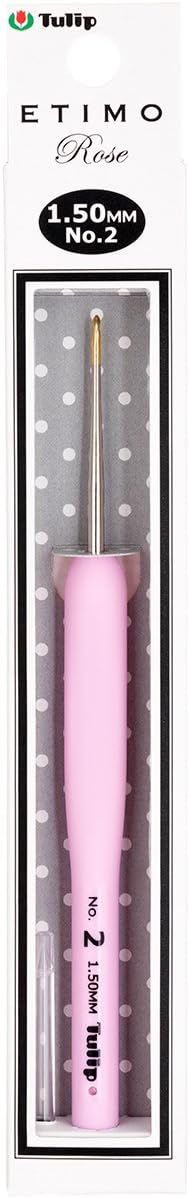 Etimo Rose Steel Crochet Hook-Size 2/1.5mm, Alloy, Multicolored