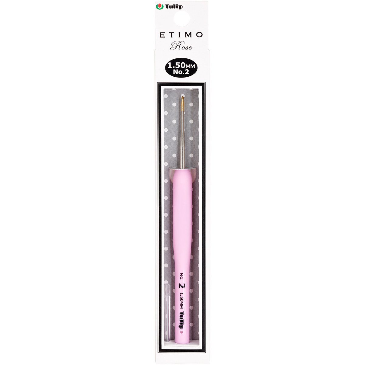 Tulip Needle Company TEL-02E Etimo Rose Steel Crochet Hook-Size 2/1.5mm