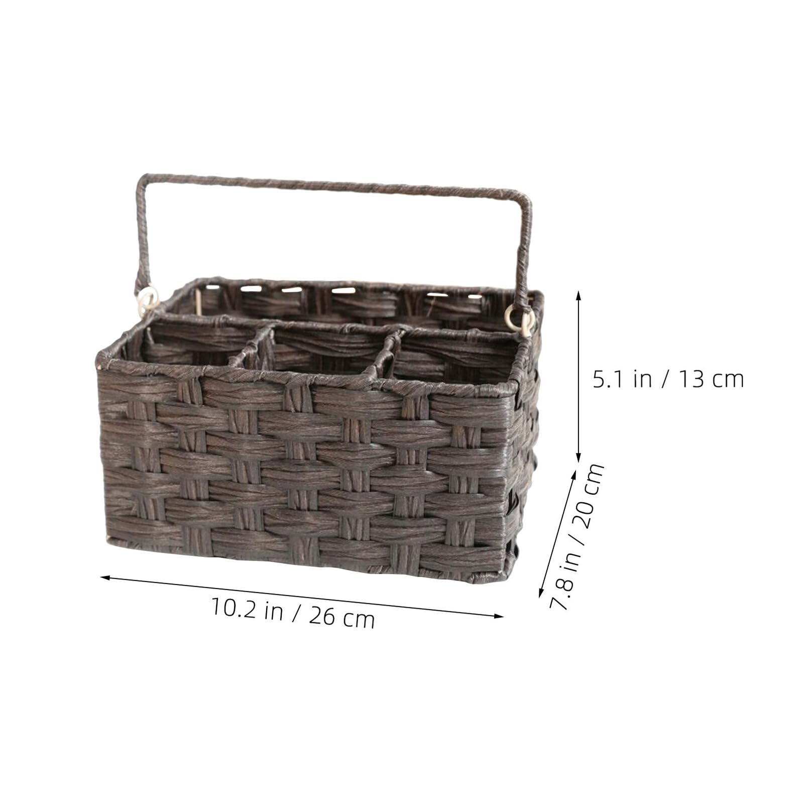 OUNONA Boîte de Rangement pour Couverts en PP, Panier Café à Anse