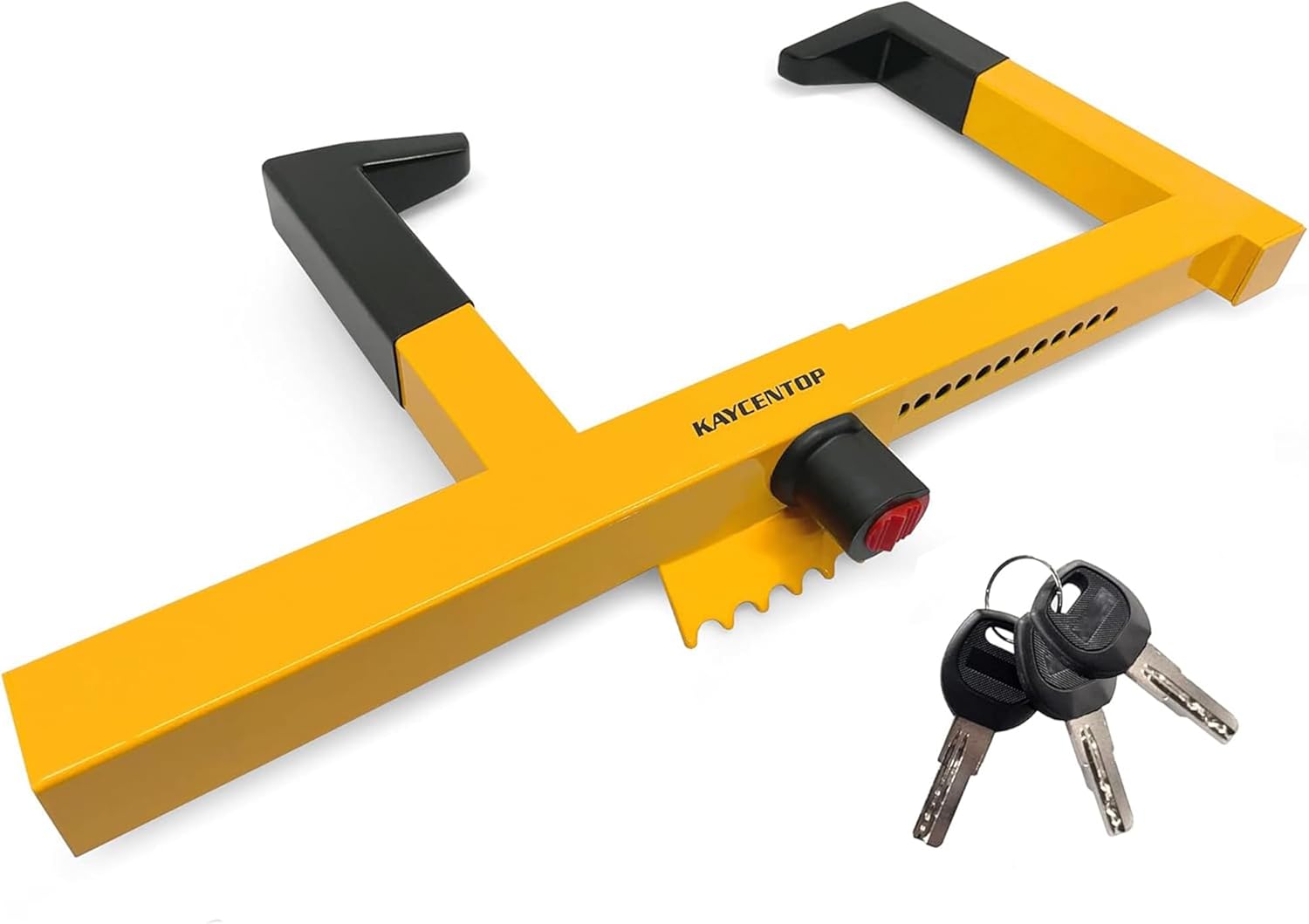 KAYCENTOP Wheel Lock Clamp Security Tire Lock Anti Theft for Max 15.5 inch Tire Width Universal Car Wheel Lock for Trailers SUV Boats Motorcycles Golf Cart Yellow/Black Max 15.5 Inch Width Tire With extended arm Black-Yellow