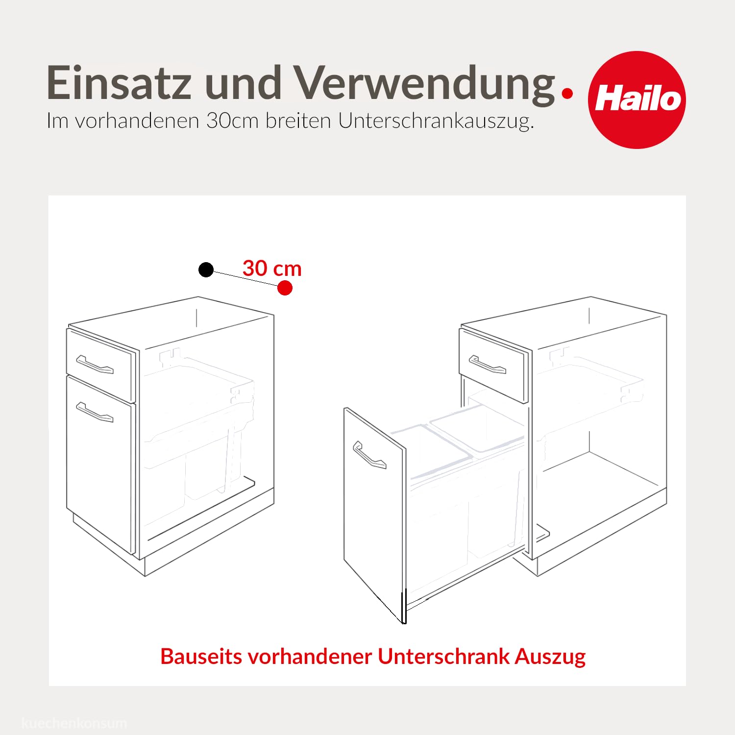 Hailo AS Tandem 15/15-3663101 Einbau Abfallsammler