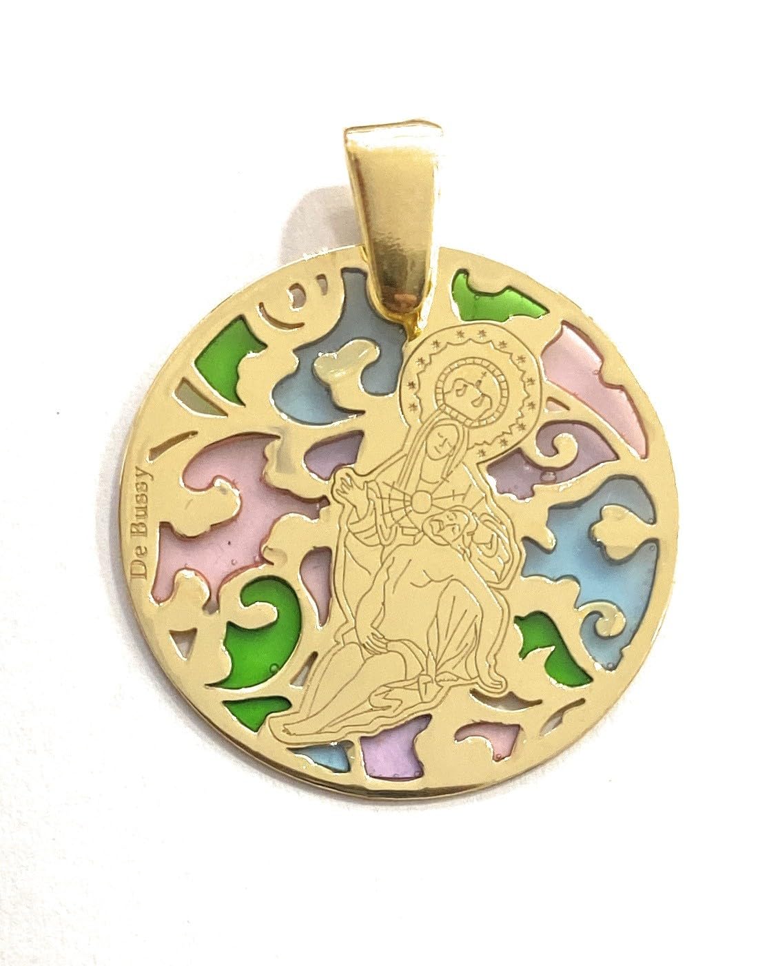 Médaille Vierge Charité argent véritable 25mm gravure prestigieuse et durable - 3