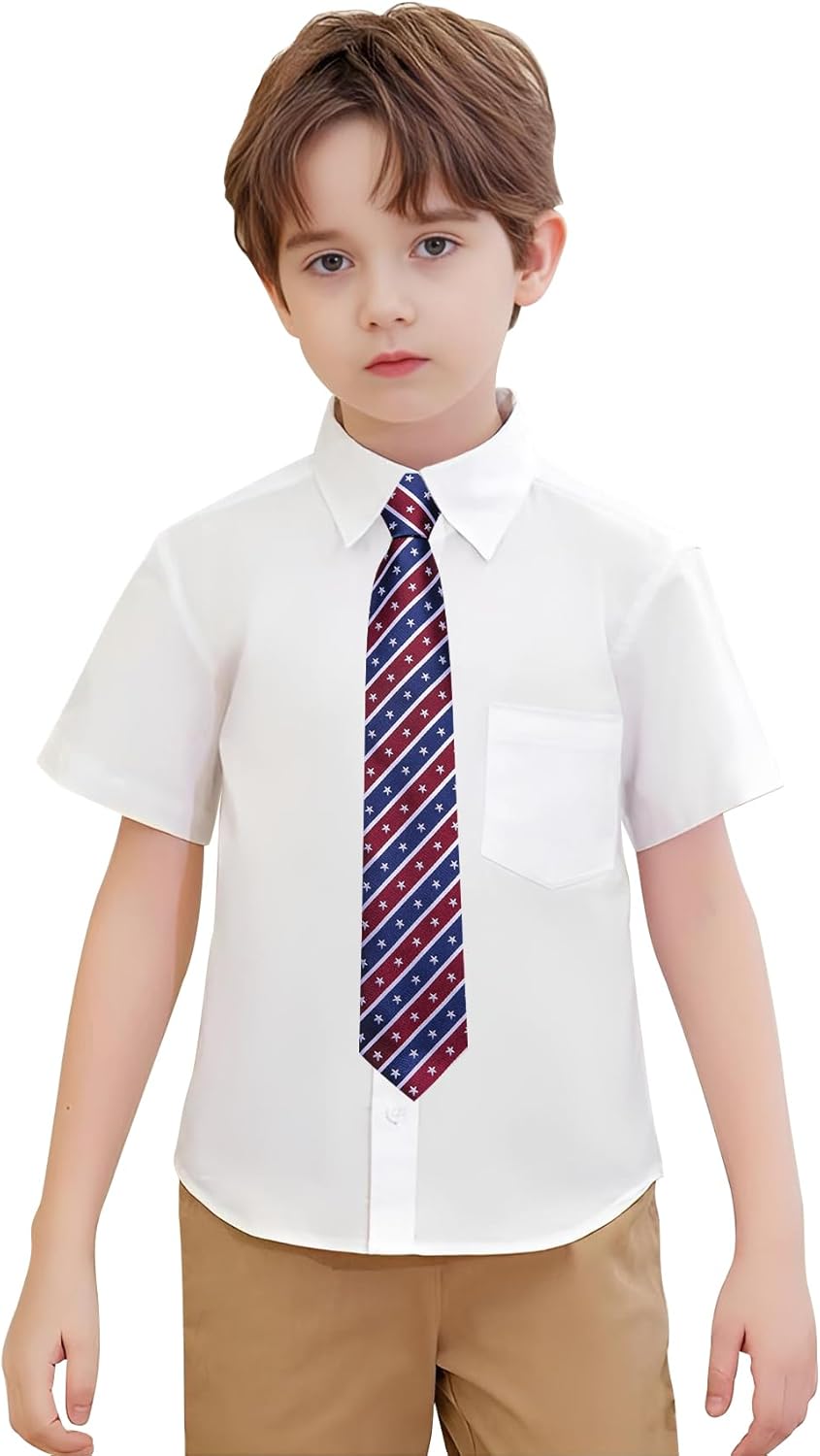 Hi-Tie Boys Ties Self Tie Silk Striped Kids Necktie and Pocket Square Set Paisley Boys Tie for Age 8-11 Wedding - Image 8