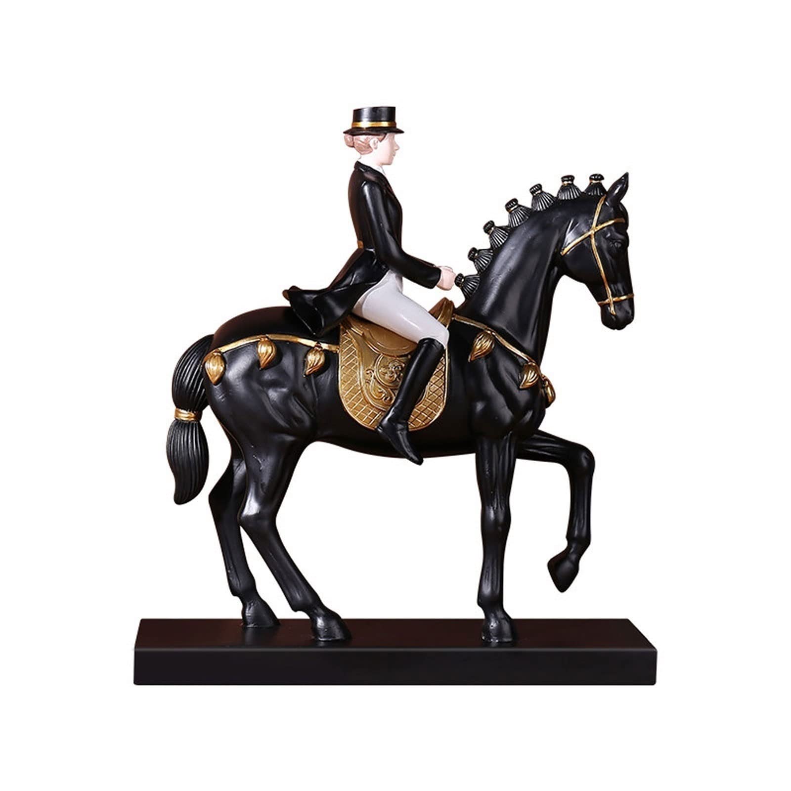 Aottsd B Horse Knight Resin Figurine Living Room Desktop Sculpture Home Decor Color