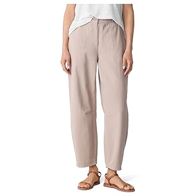 Eileen Fisher Garment Dyed Utility Cotton Ankle Barrel Pant With Pockets Women