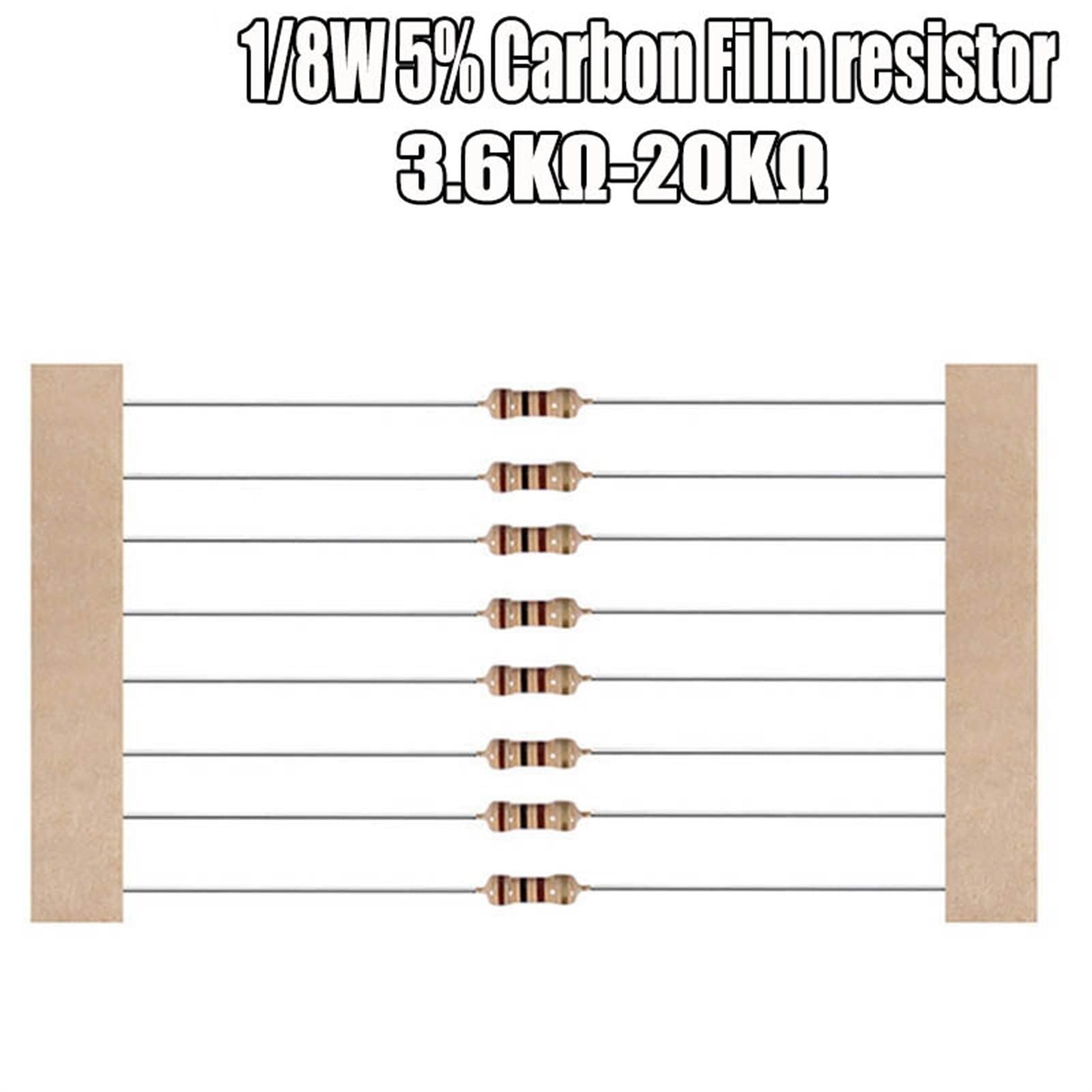 100 Stück 1/8 W 0,125 W 5 Prozent Kohleschichtwiderstand (Size : 12K)
