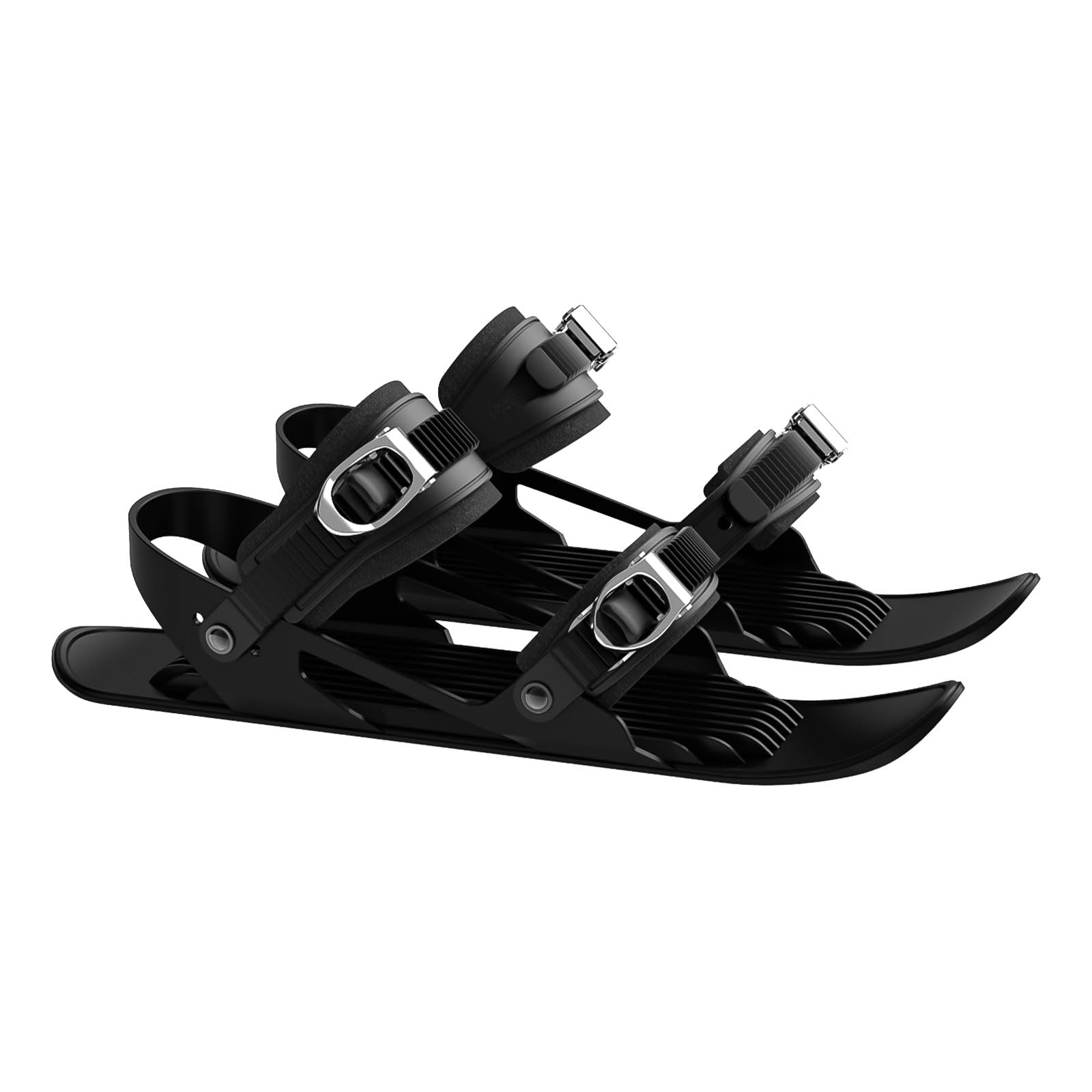 Mini Short Ski Skates for Snow, Snowfeet Mini-Skii-Skate Adjustable Mini Ski Skates Snowskates Snowblades Skiboards Winter Sport Skiing Equipment for Snow Pro Version Ice Skating Lover, Black