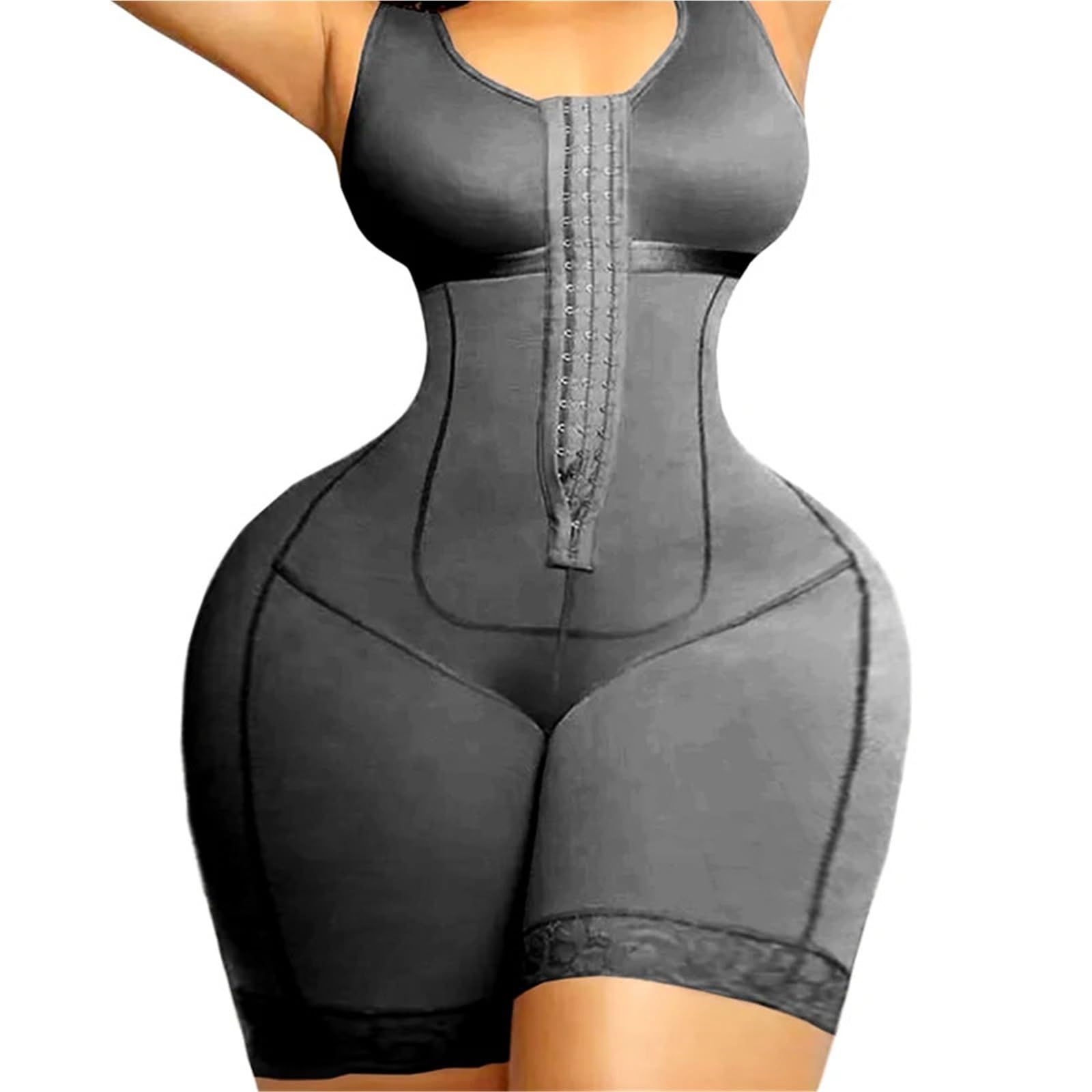 Lyxygmv Black Girdles Bodysuits Shapewear High Compression Waist Trainer Corset Body Shaper(,M)