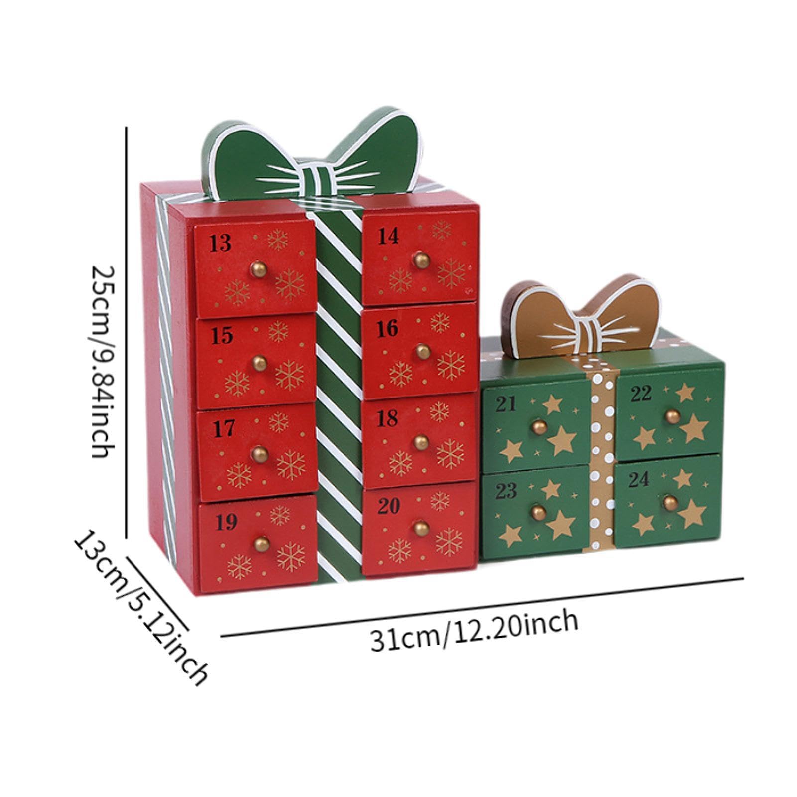 Weihnachten Holz Advent Kalender mit 24 Schubladen Weihnachten Dekorationen Tisch Holz Advent Kalender für Wohnzimmer Weihnachten