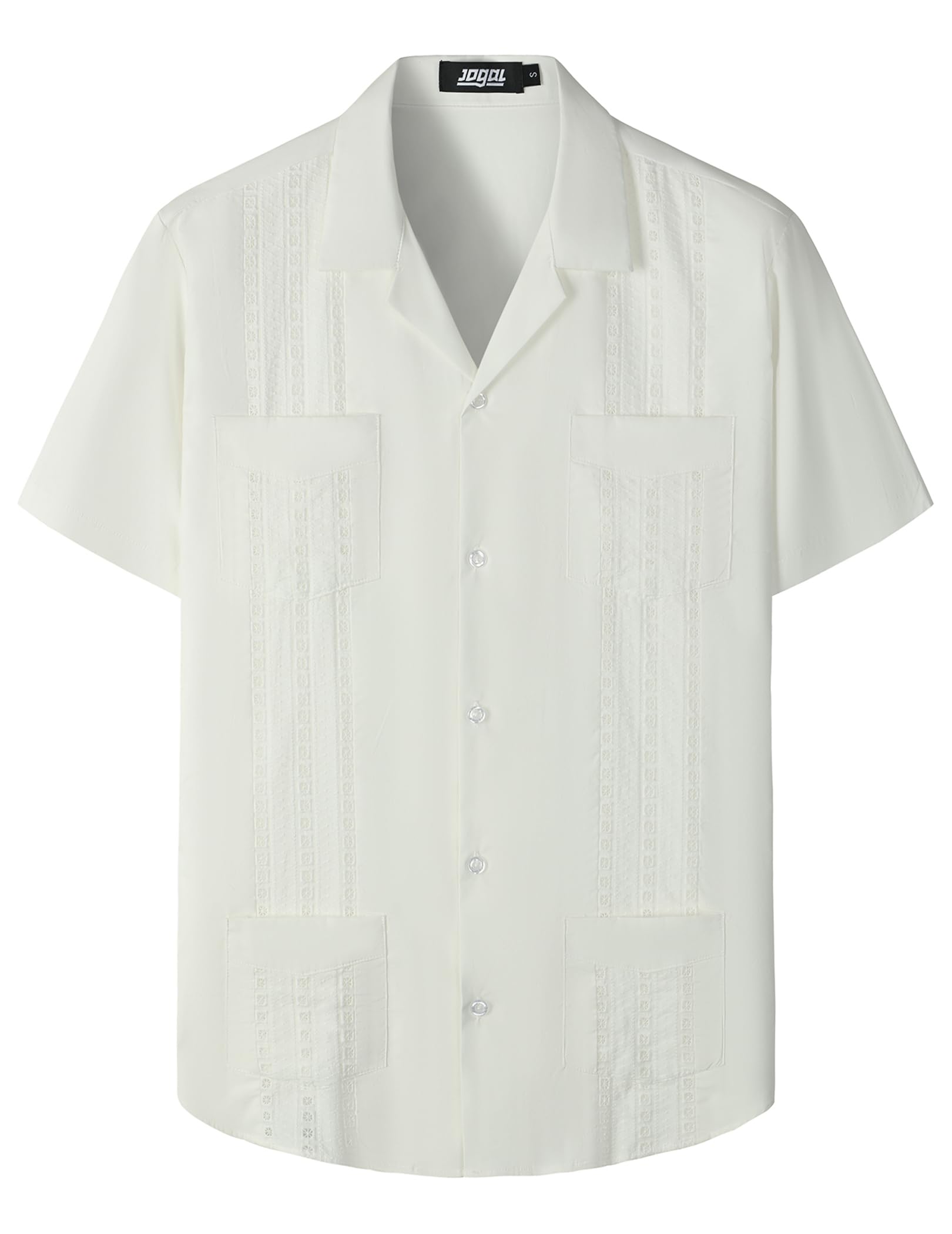 Mens Guayabera Shirts Cuban Short Sleeve Casual Button Down Beach Shirt