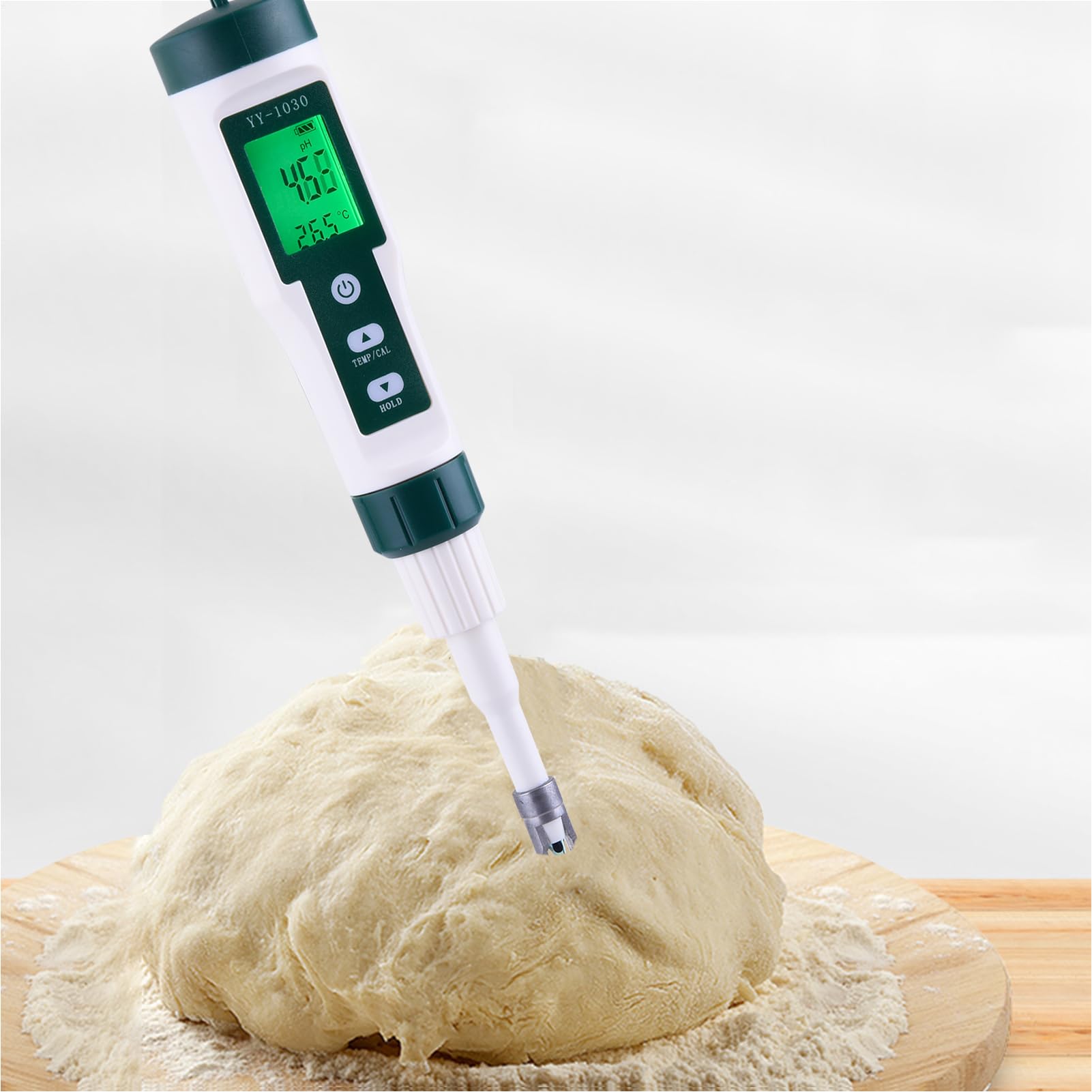 PHMETRO alimentare digitale - Misuratore di pH ad alta precisione per alimenti, tester da cucina portatile | Strumento di analisi del pH per acqua, carne, formaggio, lievito naturale, co