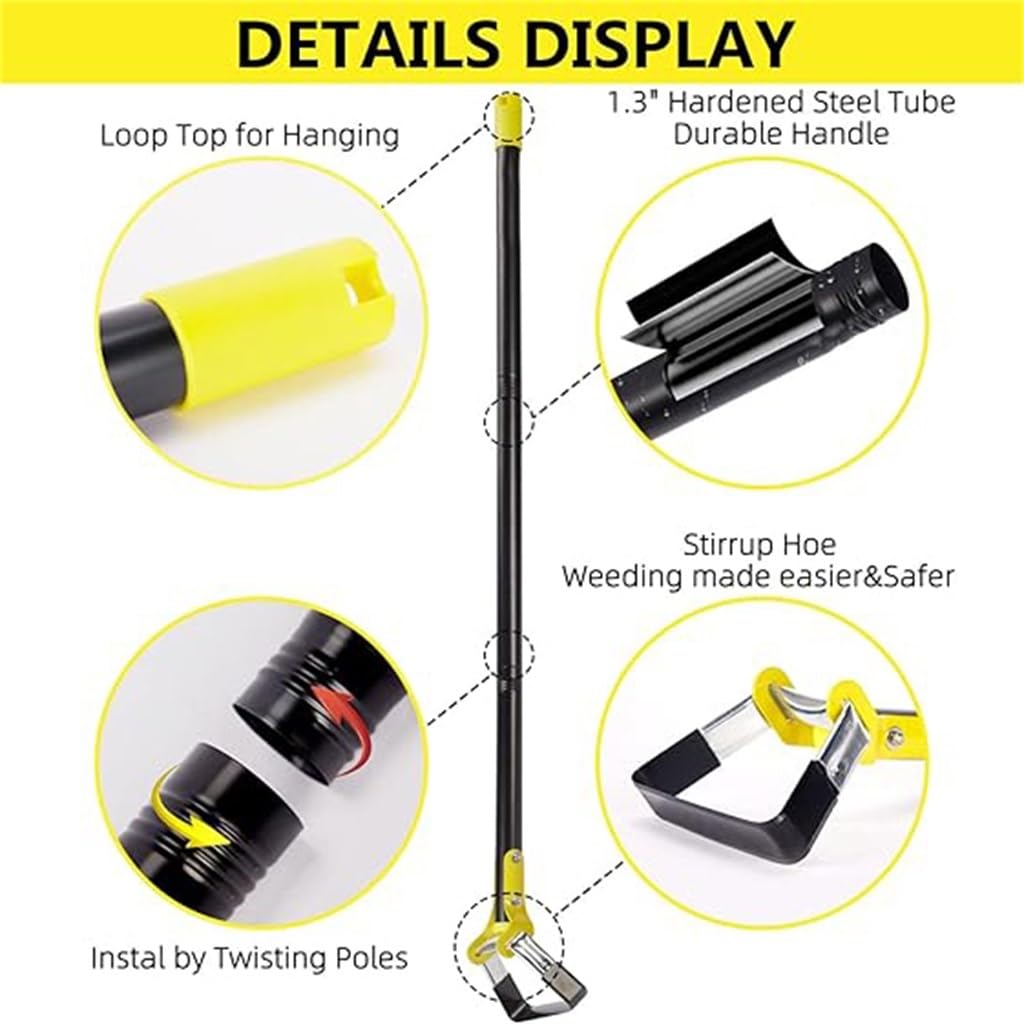 Zappe for Attrezzi Da Giardino, Manico Lungo Resistente All'aperto Hula Scuffle Zappe for Diserbo Giardinaggio Zappe A Staffa for Allentare Il Terreno ( Dimensione : Length 227cm )