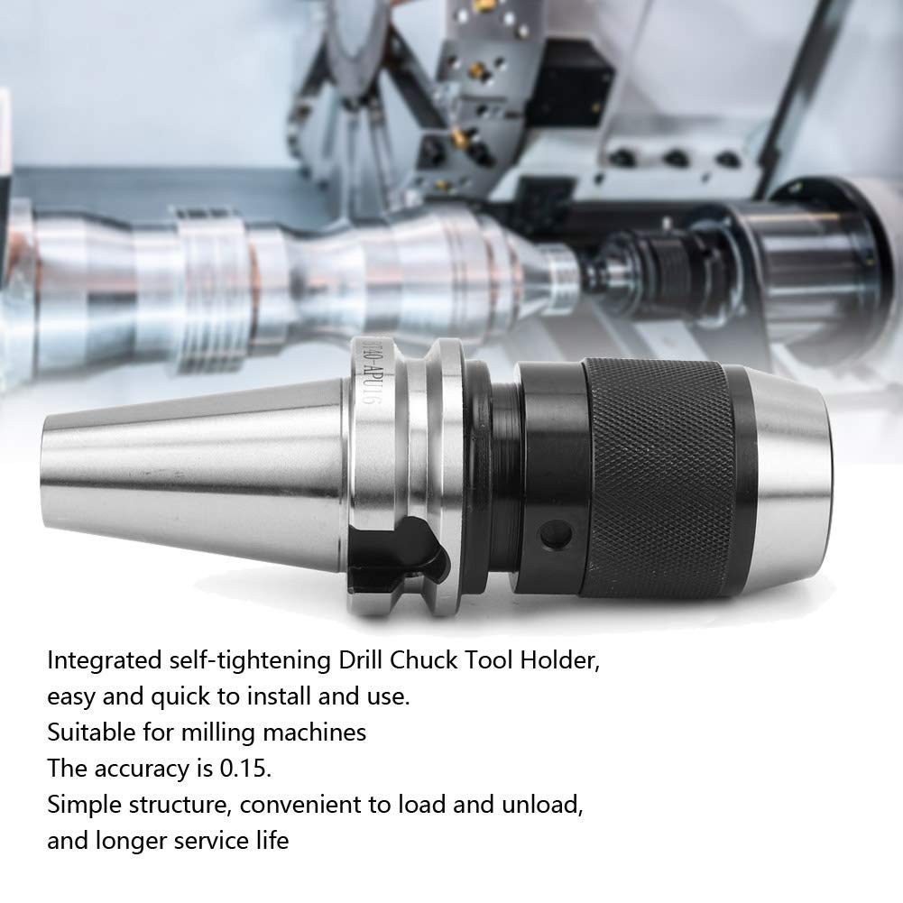Porte-outil BT40 Mandrin De Perçage CNC En Acier Au Carbone Auto-serrage Intégré Pour Fraiseuses BT40-APU16