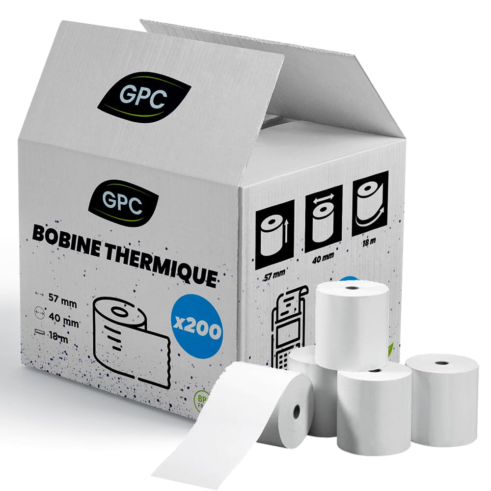 Thermo-Spulen für TPE-Standard, 57 x 40 x 12 cm, 17 Meter, BPA-frei, für CB und TPE, hochwertige Thermorollen, hergestellt aus 100 % BPA-freiem Papier (200)