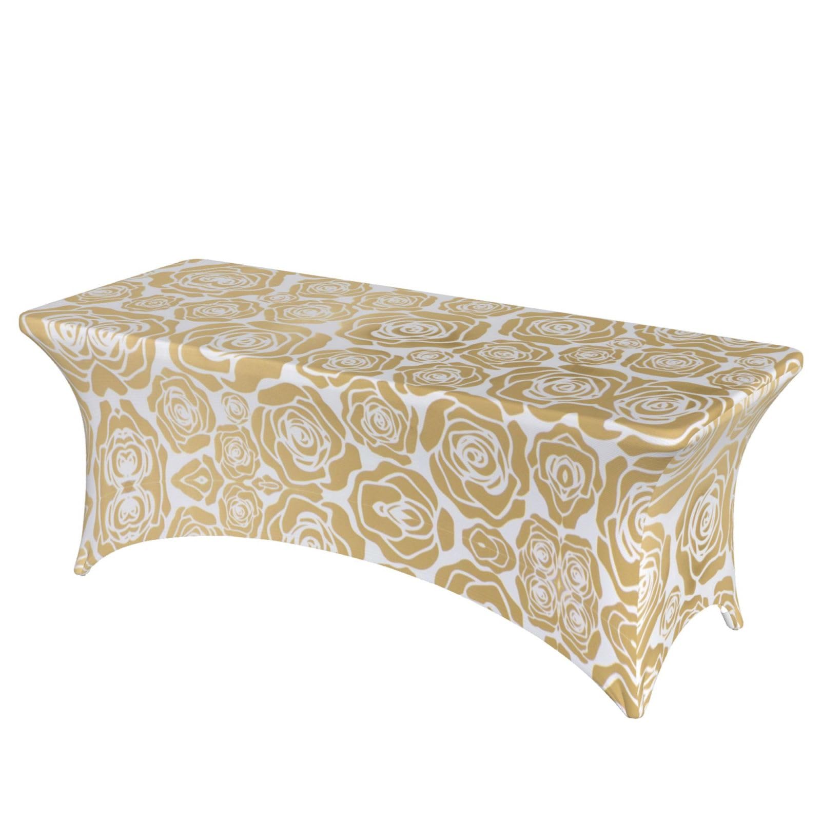 ERCgad Many Golden Flowers Print Rectangular Tablecloth Dining Banquet Party Events Home Celebration Table Cover