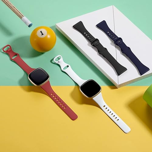 Miniatura 2 de Getino Compatible con Fitbit Versa 4Versa 3 BandsSense 2Sense Bands mujeres hombres, accesorios deportivos finos de silicona, correa delgada para