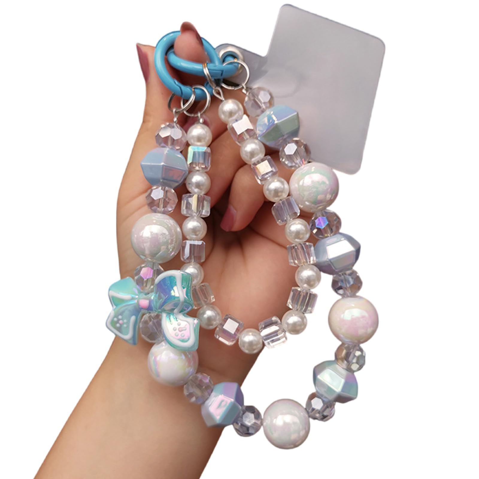 Maxtonser Stylish Bowknot Bracelet Phone Lanyard Sturdy Resin Beads Phone Chain Generic Compatibility For Mobile Devices