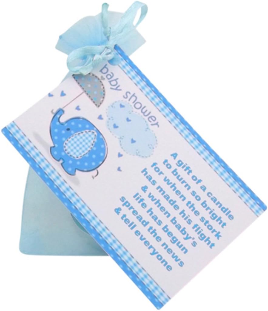 GORGEOUS CUTE BABY SHOWER CANDLE FAVOURS WITH SCENTED CANDLES - BLUE - PINK or WHITE for MUM MUMMY TO BE IDEAL FOR Baby Boy - Baby Girl or can't wait to find out (PACK OF 15 (Fifteen), Baby Blue)