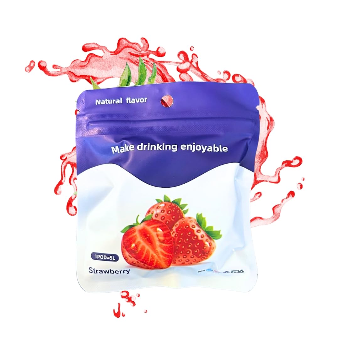 Flavour Pods For Water Bottle - Scented Pods, AFlavors Cartridges for Water Bottle, Air Bottled Water Pods, Fruit Scented Pod, Fruit Flavored (Strawberry)