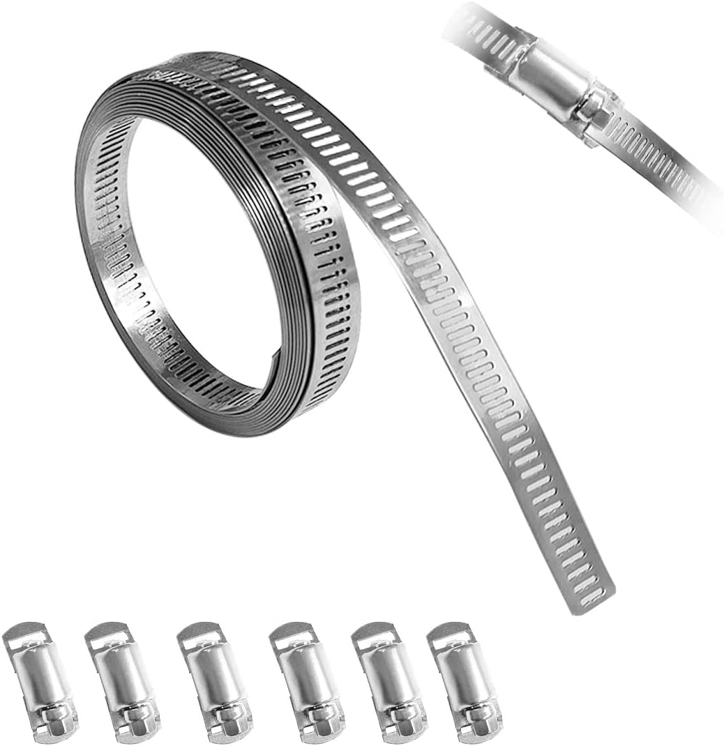 Hose Clamp, Hose Clamp Kit, 304 Stainless Steel 8.2 FT