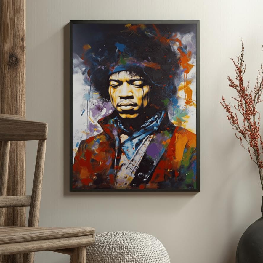 Poster Jimi Hendrix impression d'art mural de qualité supérieure au format 50x70