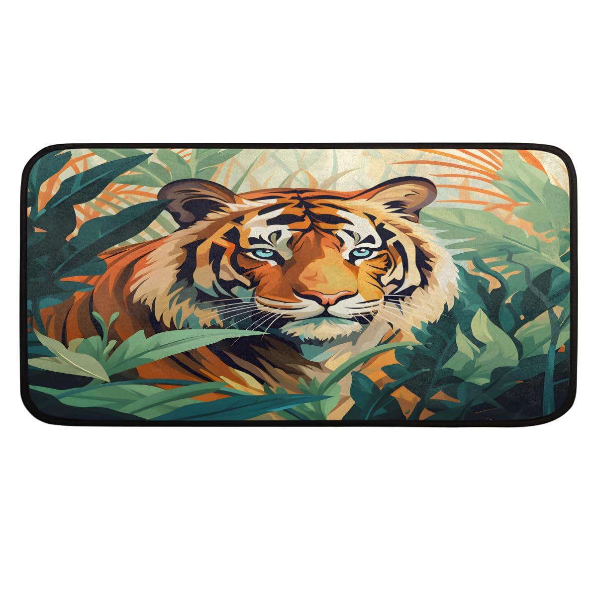 Tapis de cuisine tigre 99x51 cm antidérapant et lavable pour un confort anti-fatigue durable