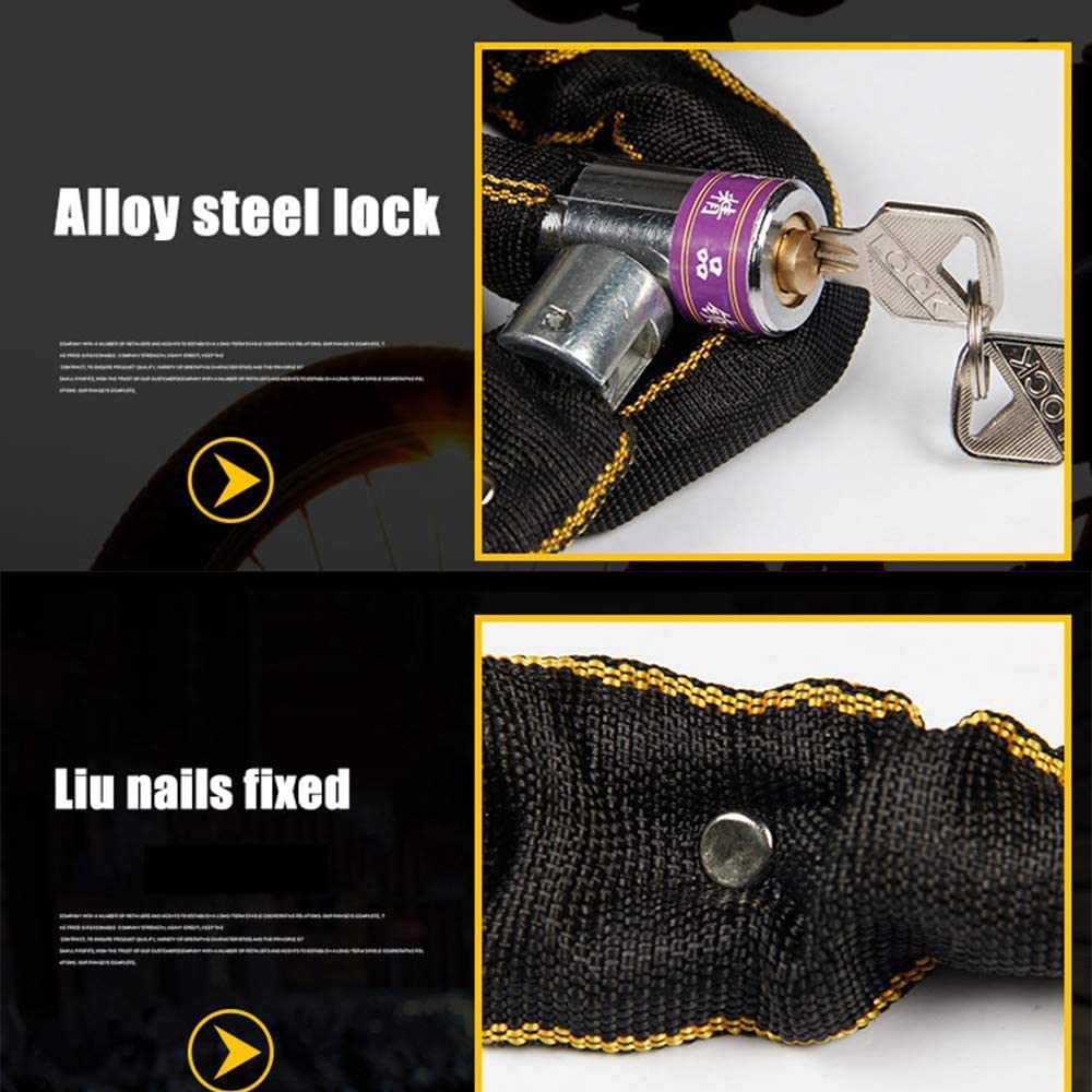 Candado de Cadena de Alta Seguridad con 2 Llaves para Bicicletas, Motocicletas y más: Ideal para generadores, portones, patinetas, cochecitos y Scooters