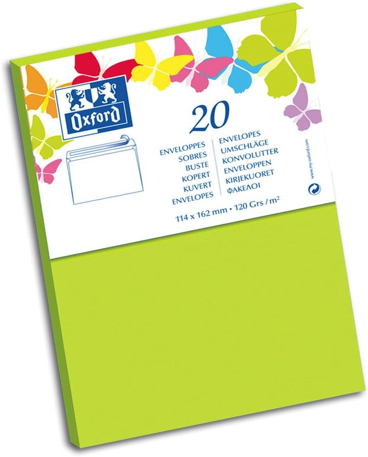 Oxford Classic Correspondence Envelopes (Pack of 10 Envelope 11,4x16,2cm Lime Green
