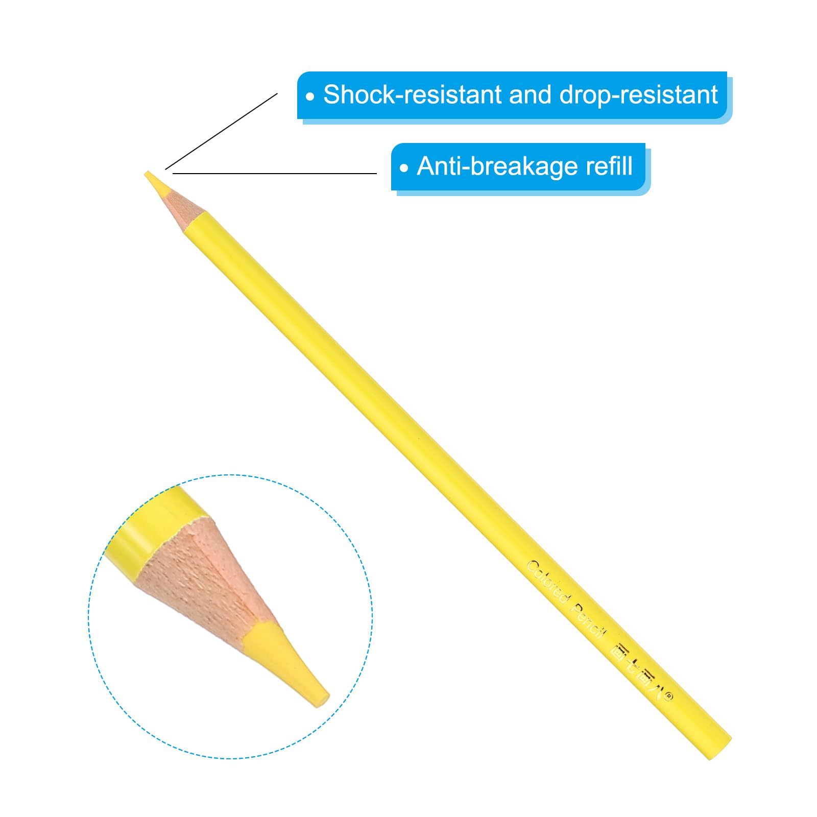 PATIKIL Lemon Yellow Colored Pencils Set,12 Pcs Oil Color Pencils Wooden Coloring Drawing Pencil for Artists Art Painting - Image 4