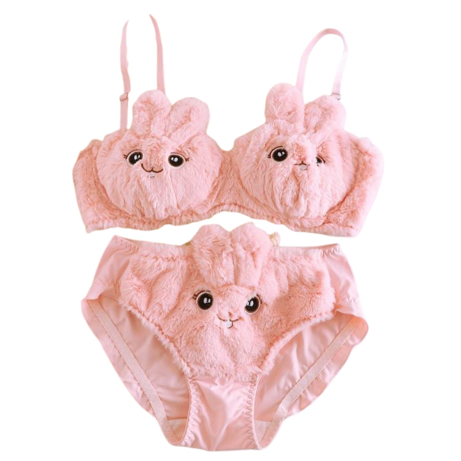 Imported Japanese-Style Furry Bunny Ear Bra & Panty Set for Women Milk Silk Cute Rabbit Cosplay Lingerie Premium Ultra-Soft Plush Sexy Innerwear for Honeymoon, Date Night & Valentine Gift-image-38