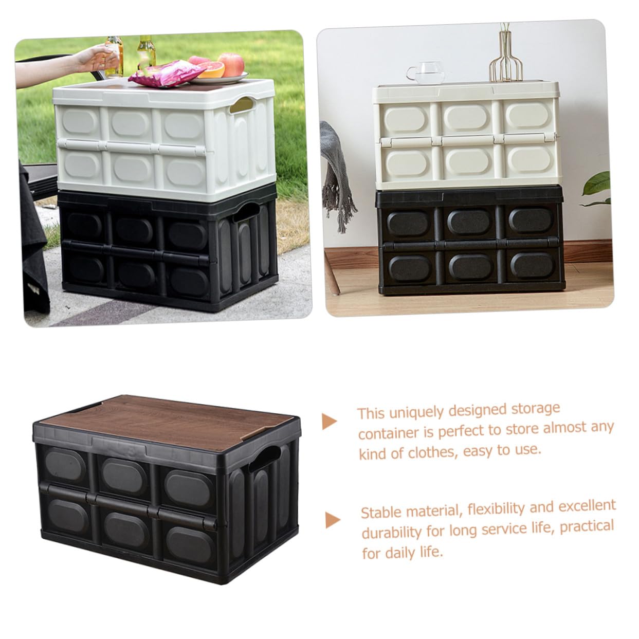 SHINEOFI Faltbare Aufbewahrungsbox mit Deckel Klein Kunststoff Organizer für Kleidung Bettwäsche Schlafzimmer Aufbewahrungskorb Robust und Platzsparend