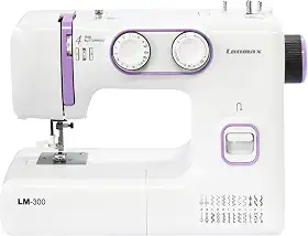 Máquina de Costura Doméstica Portátil Lanmax Bivolt 24 Pontos Servo Motor 100w de Potência Costura em Jeans Iluminação LED Passador de Linha Automático Retrocesso Estrutura Interna em Metal