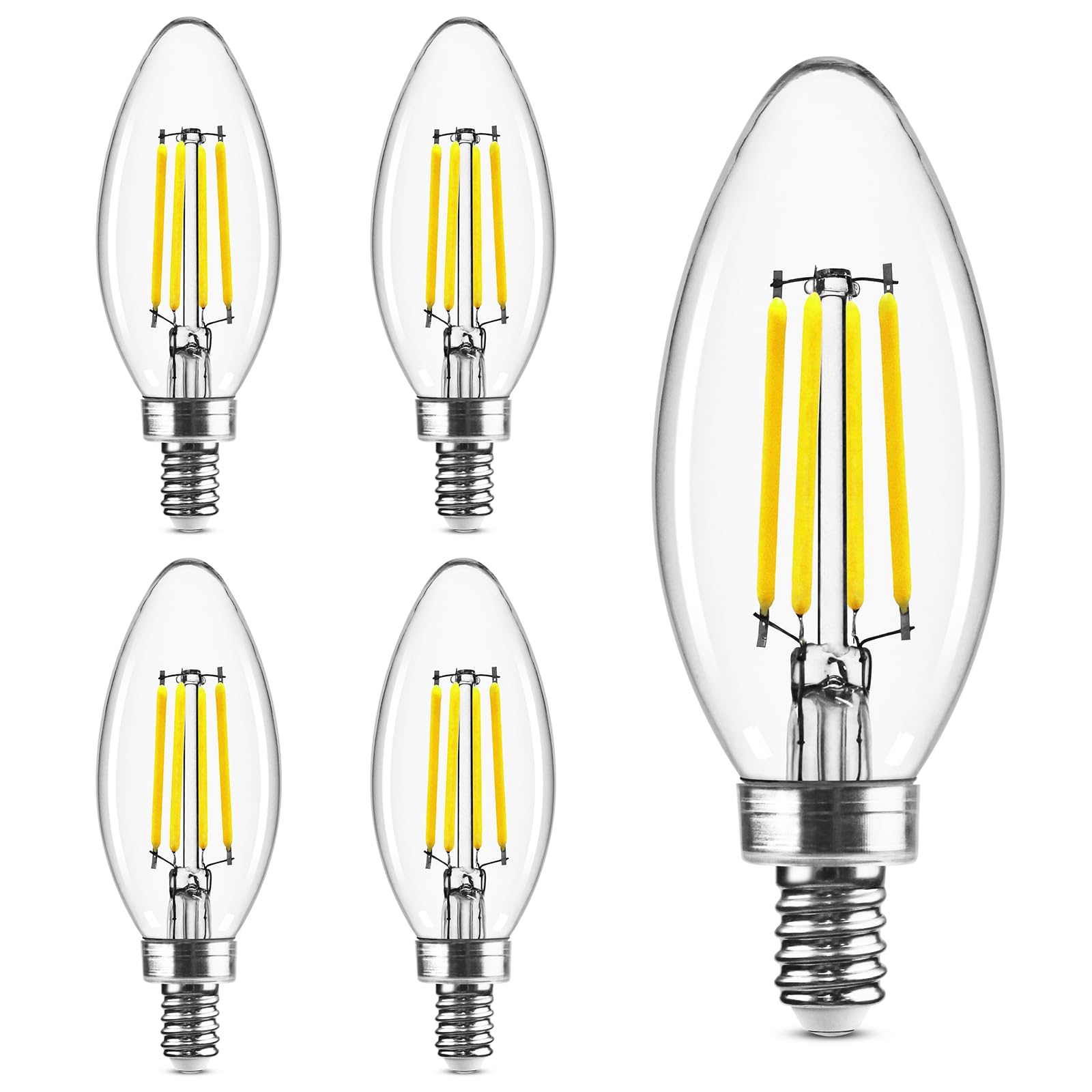 Snapklik.com : E12 LED Bulb 60 Watt, Candelabra Light Bulbs Non ...