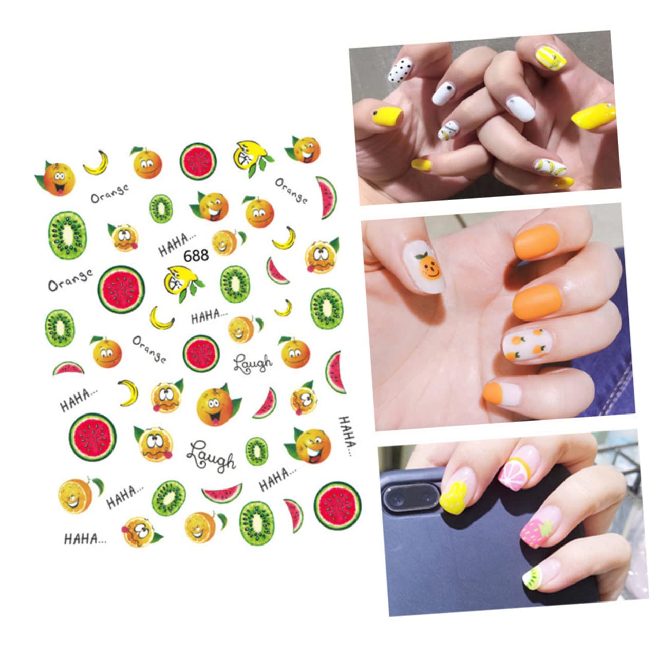 Healeved 36hojas Pegatinas De Uñas De Diseño Frutal De Motivos Cereza Para Decoración De Manicura Patrones Aleatorios