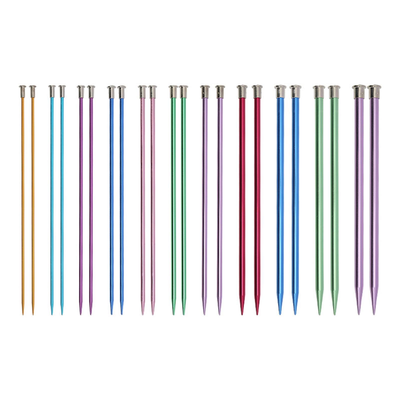Aluminum Crafting Weaving Needle Single Pointed Knitting Needle Craft Weaving Tool for Making Sweater, Shawl, Scarfs Aluminum Crochet Hooks Colorful Knitting Yarn Sewing for Yarn