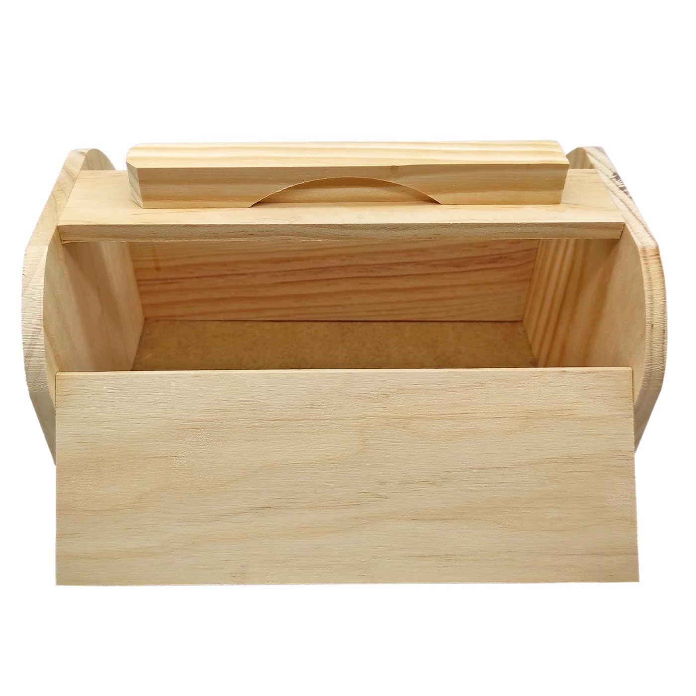 Tradineur - Scatola di legno pulita per scarpe, 20,7 x 24,5 x 14,9 cm, contenitore in legno per utensili per la pulizia delle scarpe, con manico e coperchi sui lati, colore casuale