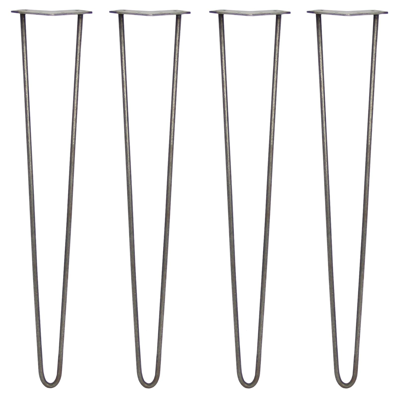 Skiski 4X 28 Hairpin Legs 2 Prong 10Mm Raw Steel - Grey