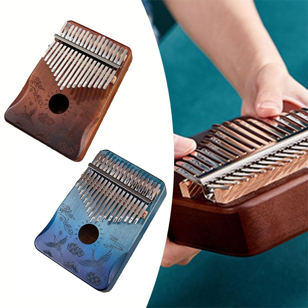 SPORTARC Kalimba - Pianoforte a 17 tasti, strumento a percussione in mogano, Kalimba portatile in legno, 17 toni, 18 x 13 x 3,5 cm ()
