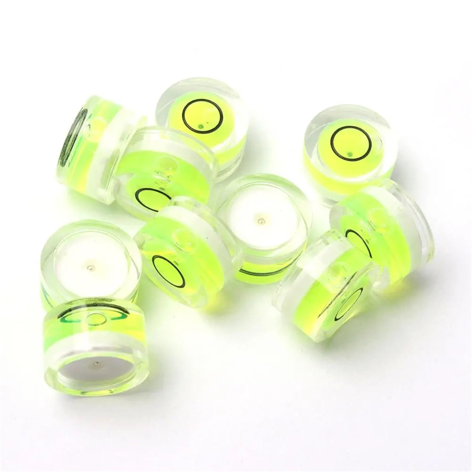 10 Uds. Nivel de burbuja redondo de 14x8mm Mini nivel de burbuja instrumento de medición de nivel de diana herramientas círculo de nivel de burbuja de disco adhesivo | 10Pcs 14x8mm Round Bubble Level Mini Spirit Level Bullseye Level Measurement Instrument