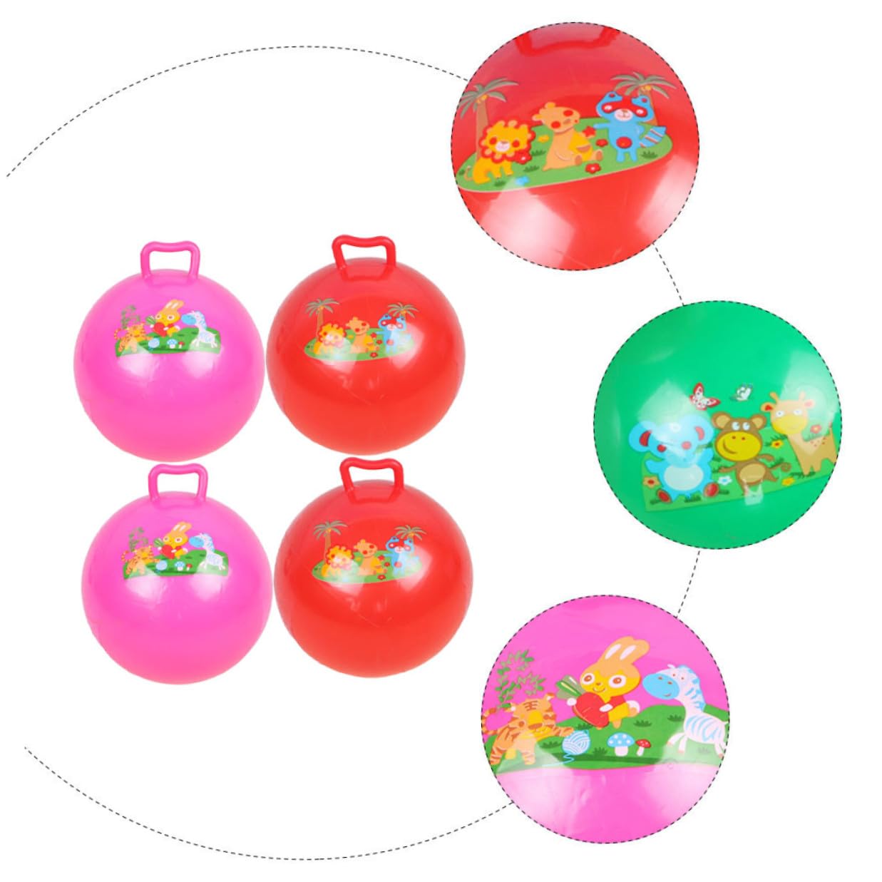 Balles Gonflables en PVC Résistants à l'Explosion, Design Cartoon Couleur Aléatoire, Jouets pour Garçon et Filles