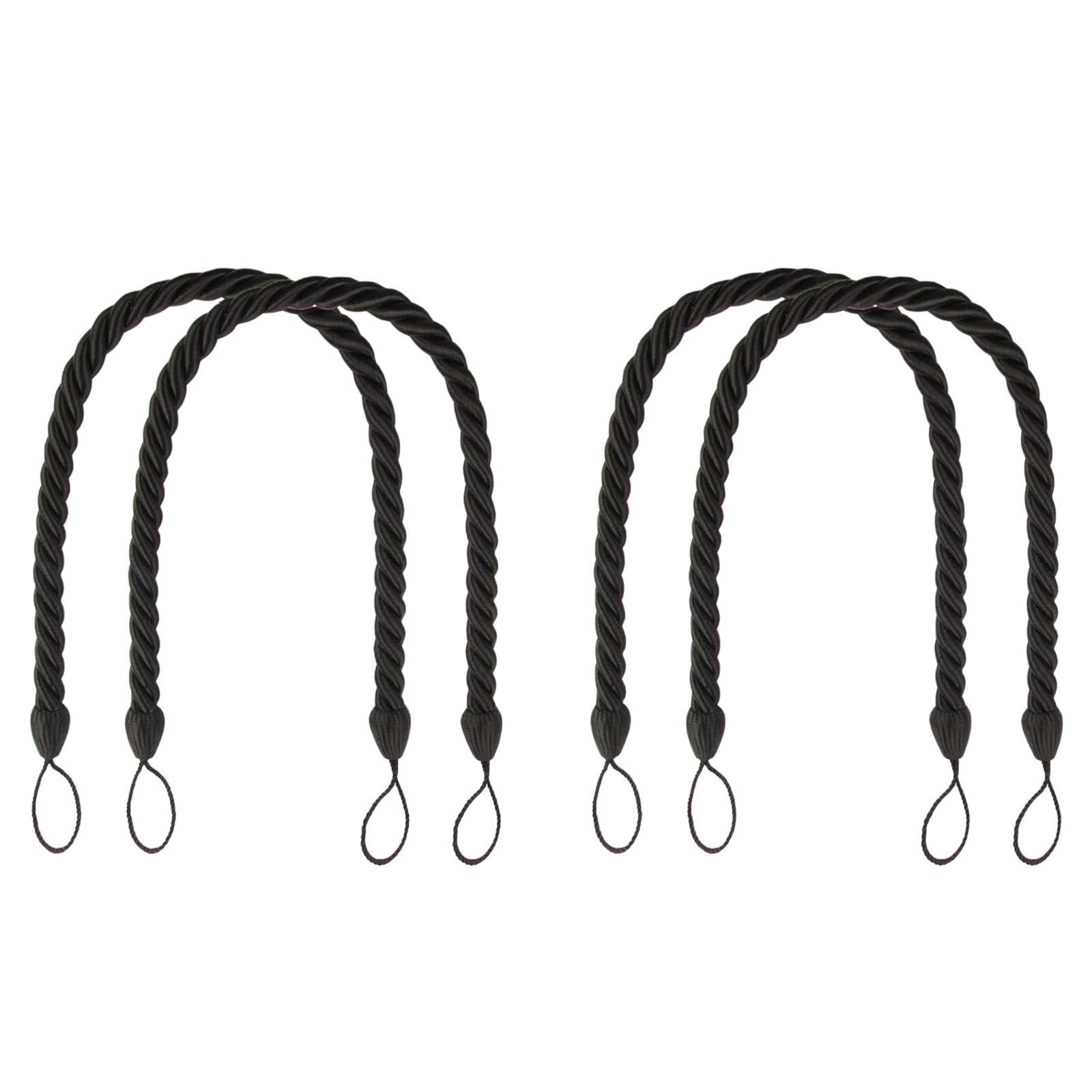 4Pack Natural Cotton Rope Curtain Tiebacks Handwovens Bohos Styles Decorative Drape Holdbacks for Home and Drapery Decorative Curtain Holders