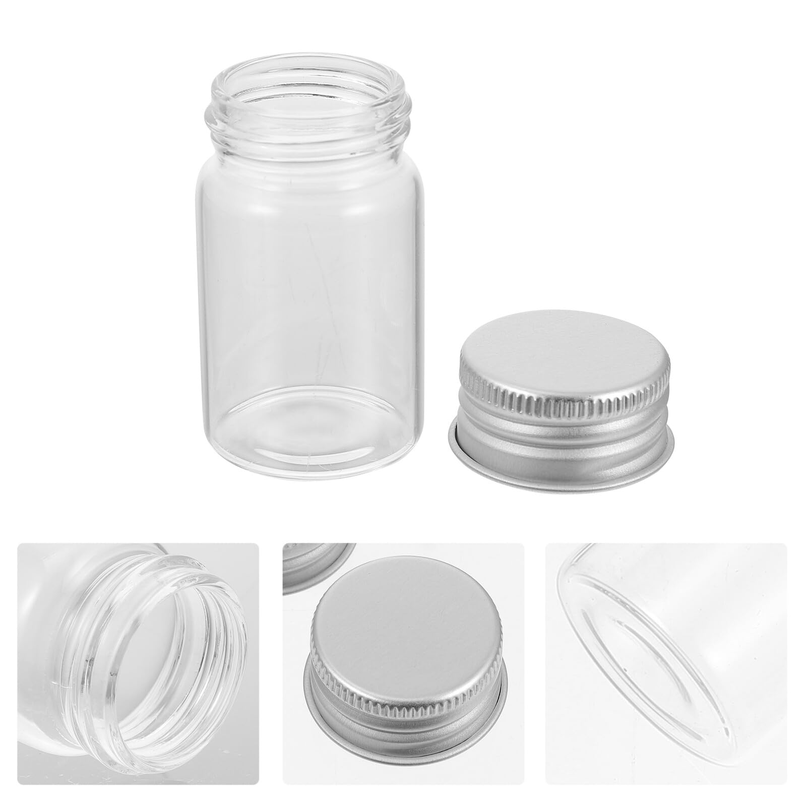 DOITOOL 50piezas Botellas de Vidrio Transparentes de Vidrio para Muestras de Laboratorio con Tapa Frascos para Uso Cocina o Manualidades