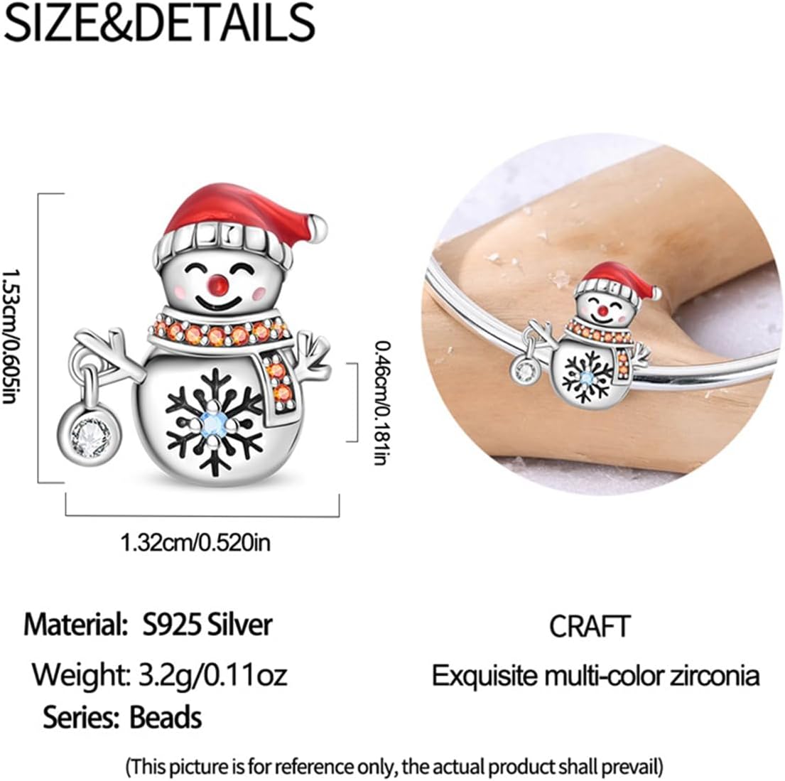 MICOO Winter Collection 925 Sterling Silver Charms for Bracelets and Necklace, the best choice for Christmas gifts,Fit European Bracelets - Image 2