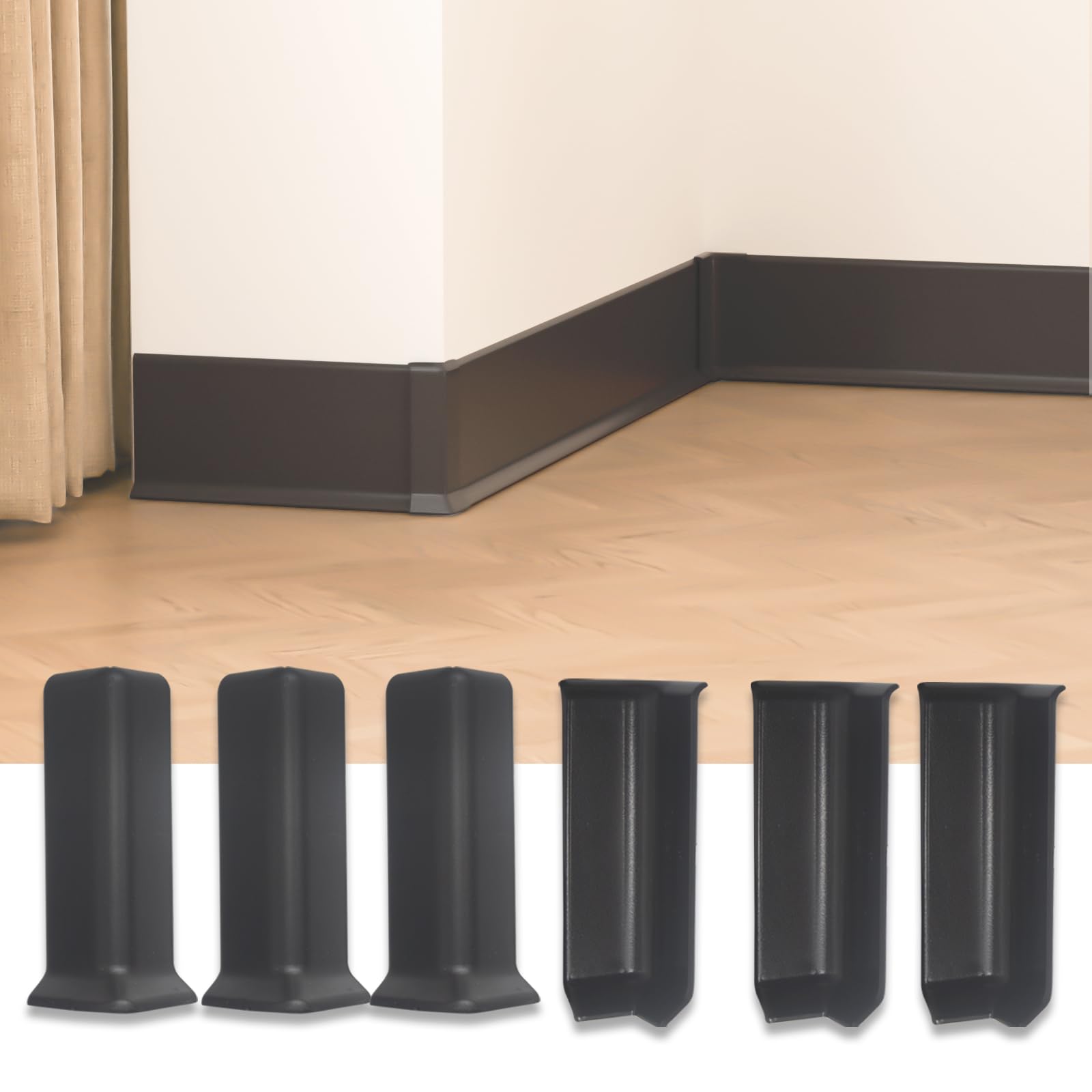 Buy GAMZAU Baseboard Corner Blocks 4inch Width, Self Adhesive 3 Inner